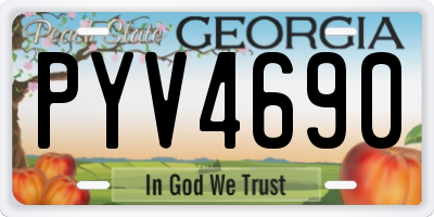 GA license plate PYV4690