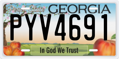 GA license plate PYV4691