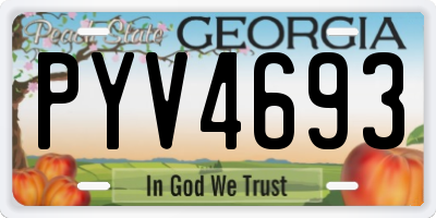 GA license plate PYV4693
