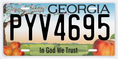 GA license plate PYV4695