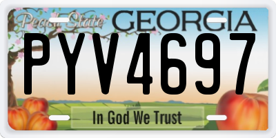 GA license plate PYV4697