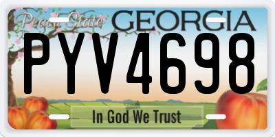 GA license plate PYV4698