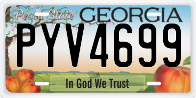 GA license plate PYV4699