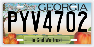 GA license plate PYV4702