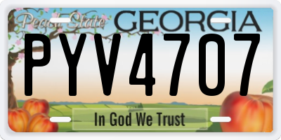 GA license plate PYV4707