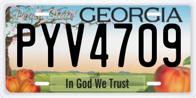 GA license plate PYV4709