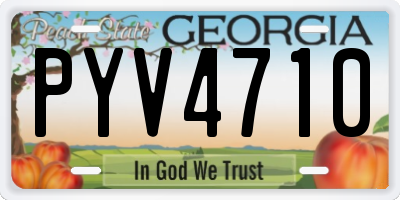 GA license plate PYV4710