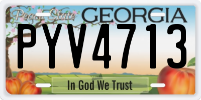 GA license plate PYV4713