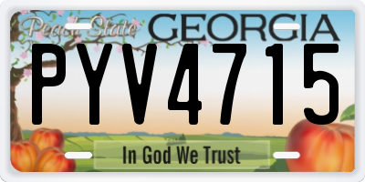 GA license plate PYV4715