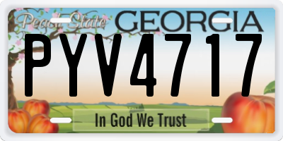 GA license plate PYV4717