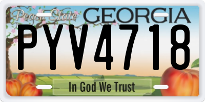 GA license plate PYV4718