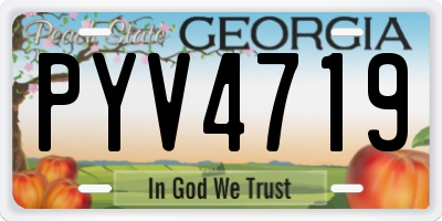 GA license plate PYV4719