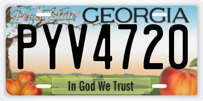 GA license plate PYV4720