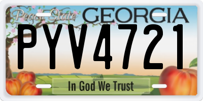 GA license plate PYV4721