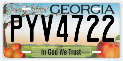 GA license plate PYV4722