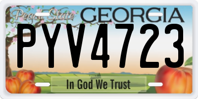 GA license plate PYV4723