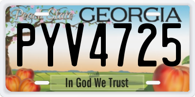 GA license plate PYV4725