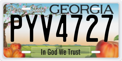GA license plate PYV4727