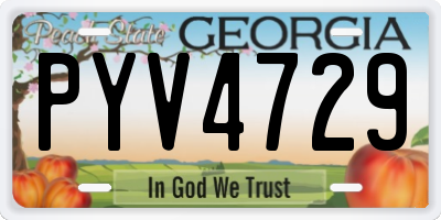 GA license plate PYV4729