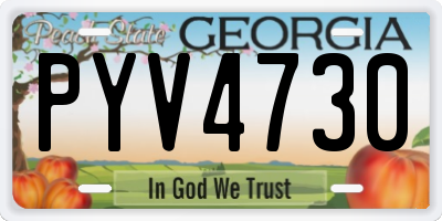 GA license plate PYV4730