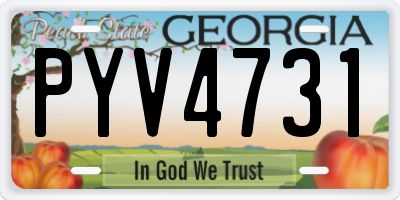 GA license plate PYV4731