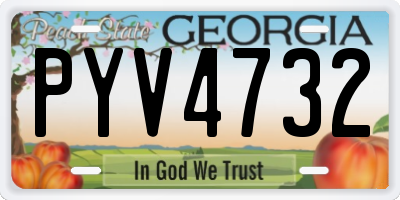 GA license plate PYV4732