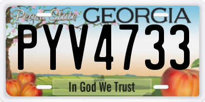 GA license plate PYV4733