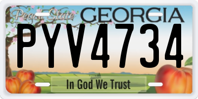 GA license plate PYV4734
