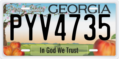 GA license plate PYV4735