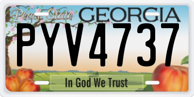 GA license plate PYV4737