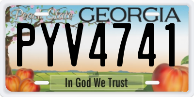 GA license plate PYV4741