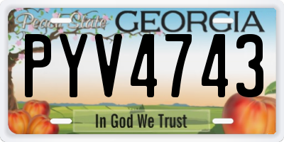 GA license plate PYV4743