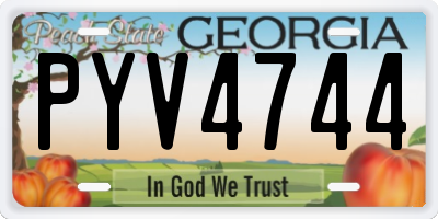 GA license plate PYV4744