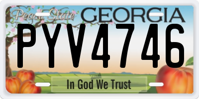 GA license plate PYV4746