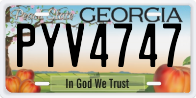GA license plate PYV4747