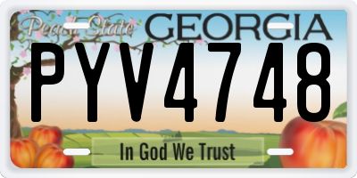 GA license plate PYV4748