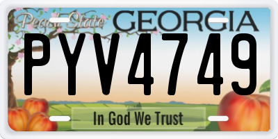GA license plate PYV4749