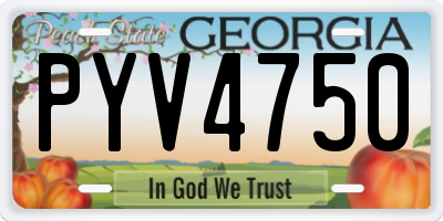 GA license plate PYV4750