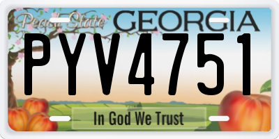 GA license plate PYV4751