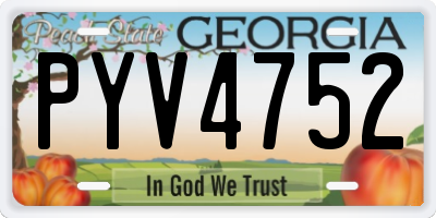 GA license plate PYV4752