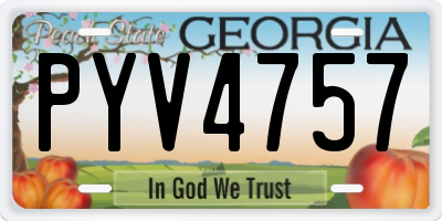 GA license plate PYV4757