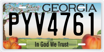 GA license plate PYV4761
