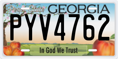 GA license plate PYV4762