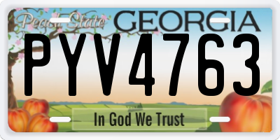 GA license plate PYV4763