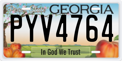 GA license plate PYV4764