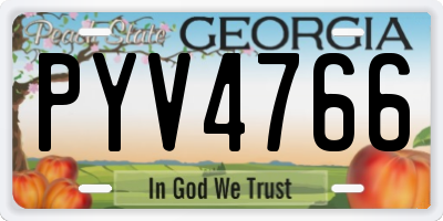 GA license plate PYV4766