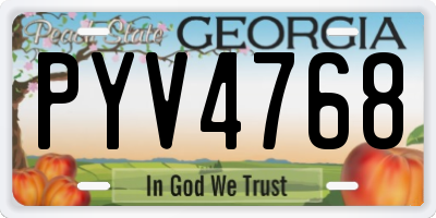 GA license plate PYV4768
