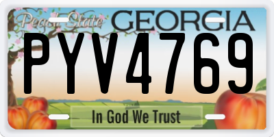 GA license plate PYV4769