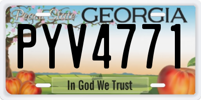 GA license plate PYV4771