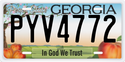 GA license plate PYV4772